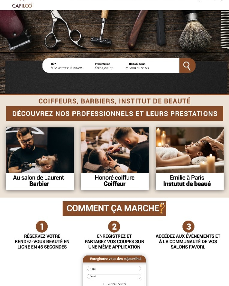 Capiloo — plateforme coiffeurs